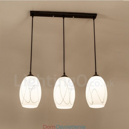 3-punktowa, zintegrowana metalowa lampa wisząca Rustic Lodge