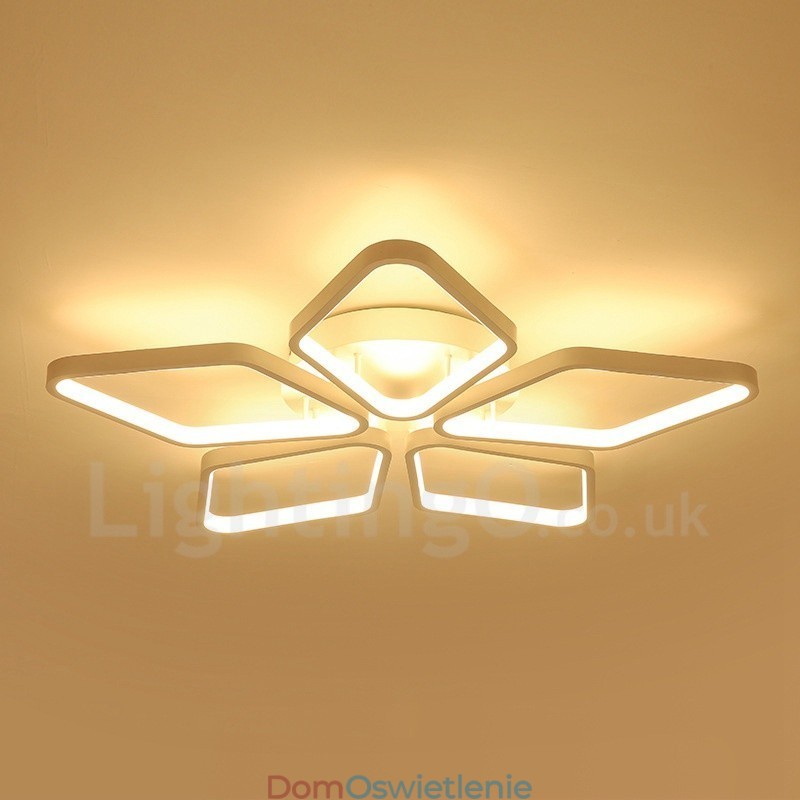 5-punktowa nowoczesna, współczesna, zintegrowana metalowa lampa sufitowa