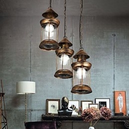 Rustykalna lampa wisząca w stylu retro retro w stylu rustykalnym
