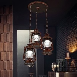 Rustykalna lampa wisząca w stylu retro retro w stylu rustykalnym