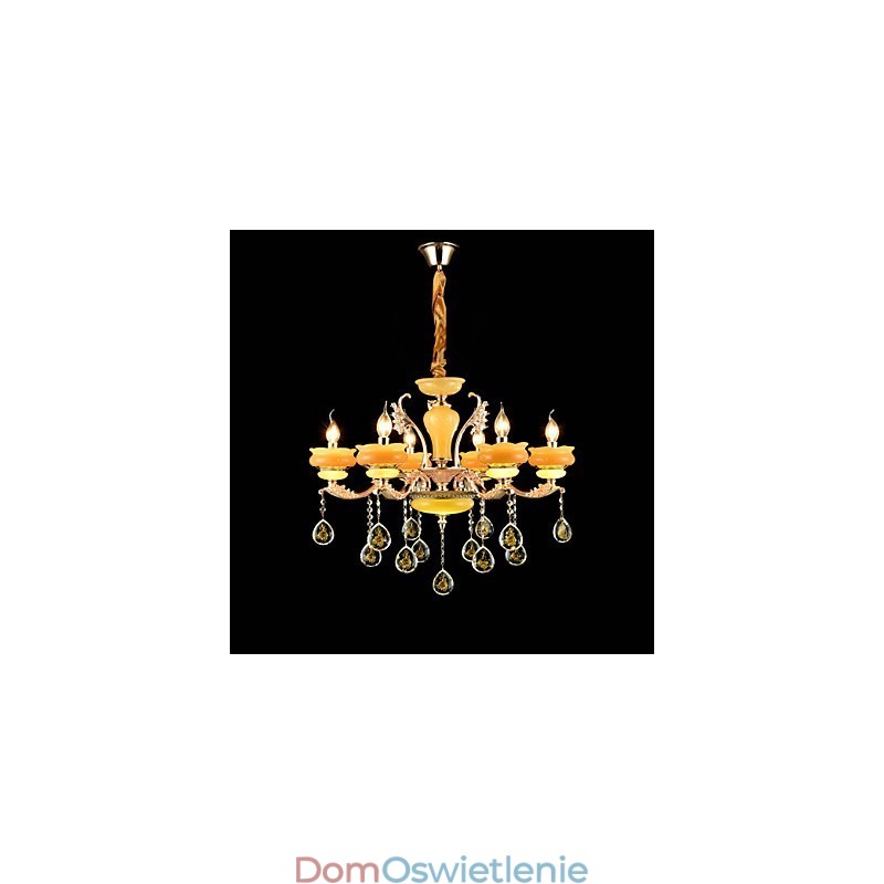 Tradycyjny klasyczny stop cynku do kryształowego mini żyrandola metalowego na 6 żarówek