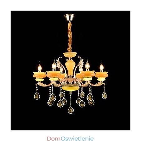 Tradycyjny klasyczny stop cynku do kryształowego mini żyrandola metalowego na 6 żarówek