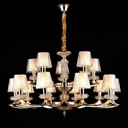 Wisząca lampa ze stopu cynku, do kryształu, styl mini, metal, wnętrza, sklepy, 15 żarówek