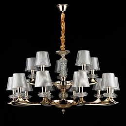 Wisząca lampa ze stopu cynku, do kryształu, styl mini, metal, wnętrza, sklepy, 15 żarówek