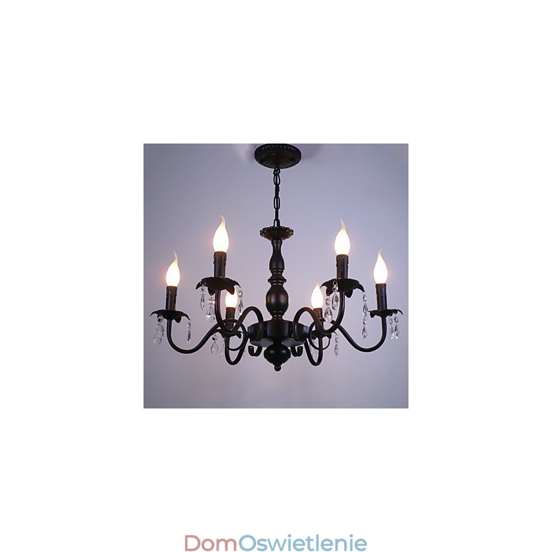Żyrandol w stylu europejskim, lampa kryształowa, prosta lampa artystyczna z żelaza, lampa dekoracyjna