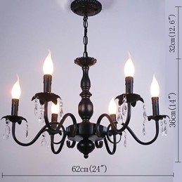 Żyrandol w stylu europejskim, lampa kryształowa, prosta lampa artystyczna z żelaza, lampa dekoracyjna