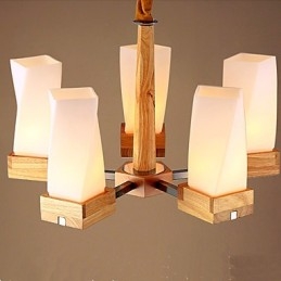 Proste oświetlenie artystyczne Solidne drewno Kreatywna lampa sufitowa Iliving