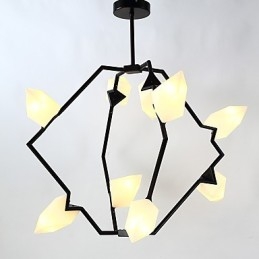 Dziewięciopunktowa lampa wisząca postmodernistyczna z metalu ze szkłem Peach, lampa wisząca Decorate Canteen