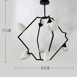 Dziewięciopunktowa lampa wisząca postmodernistyczna z metalu ze szkłem Peach, lampa wisząca Decorate Canteen