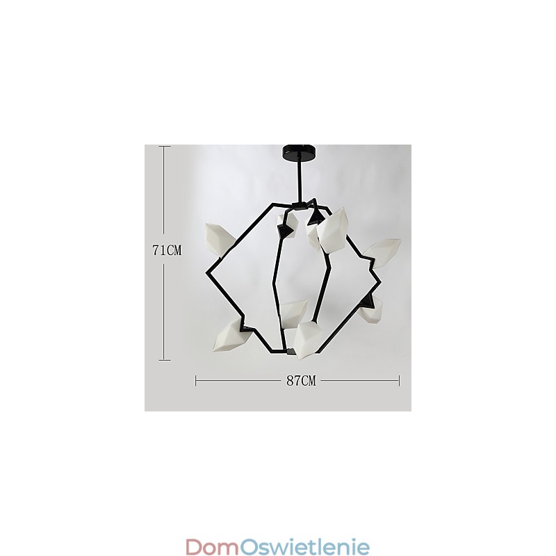 Dziewięciopunktowa lampa wisząca postmodernistyczna z metalu ze szkłem Peach, lampa wisząca Decorate Canteen