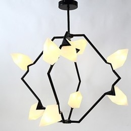 Dziewięciopunktowa lampa wisząca postmodernistyczna z metalu ze szkłem Peach, lampa wisząca Decorate Canteen