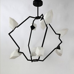 Dziewięciopunktowa lampa wisząca postmodernistyczna z metalu ze szkłem Peach, lampa wisząca Decorate Canteen