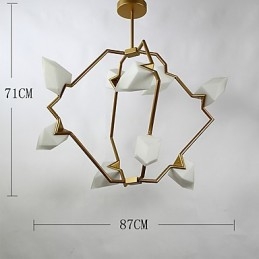 Dziewięciopunktowa lampa wisząca postmodernistyczna z metalu ze szkłem Peach, lampa wisząca Decorate Canteen