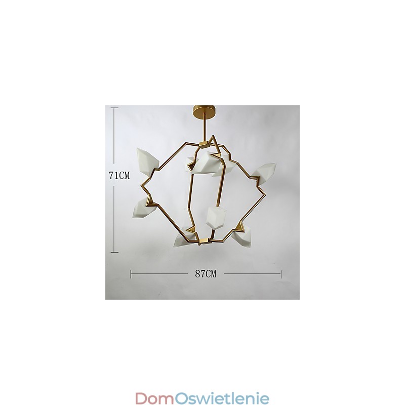 Dziewięciopunktowa lampa wisząca postmodernistyczna z metalu ze szkłem Peach, lampa wisząca Decorate Canteen