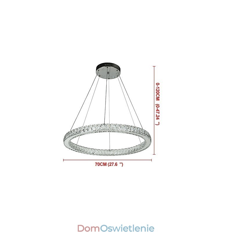 Ściemnialna lampa wisząca w kształcie pierścienia sufitowego, nowoczesny żyrandol, oświetlenie wewnętrzne ze zdalnym sterowaniem