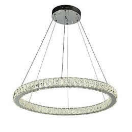 Ściemnialna lampa wisząca w kształcie pierścienia sufitowego, nowoczesny żyrandol, oświetlenie wewnętrzne ze zdalnym sterowaniem