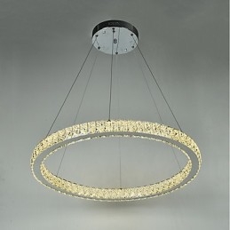 Ściemnialna lampa wisząca w kształcie pierścienia sufitowego, nowoczesny żyrandol, oświetlenie wewnętrzne ze zdalnym sterowaniem