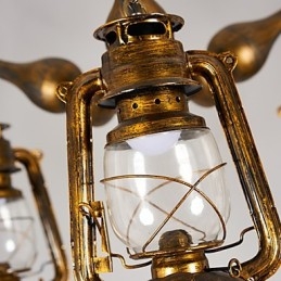 Rustykalny domek Vintage Retro Country Globe Malowanie Funkcja dla Projektantów Stylu Mini Metalowy Żyrandol