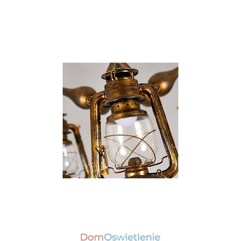 Rustykalny domek Vintage Retro Country Globe Malowanie Funkcja dla Projektantów Stylu Mini Metalowy Żyrandol
