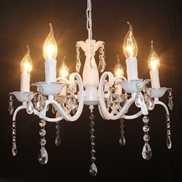 Żyrandol Nowoczesny Kryształ Mini Świeca Styl Żelazna Lampa Lampy