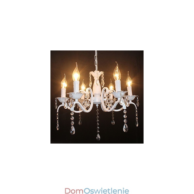 Żyrandol Nowoczesny Kryształ Mini Świeca Styl Żelazna Lampa Lampy