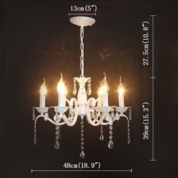 Żyrandol Nowoczesny Kryształ Mini Świeca Styl Żelazna Lampa Lampy