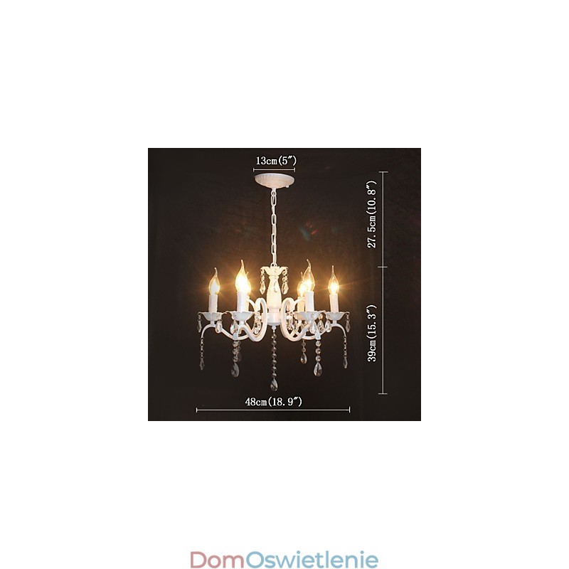 Żyrandol Nowoczesny Kryształ Mini Świeca Styl Żelazna Lampa Lampy