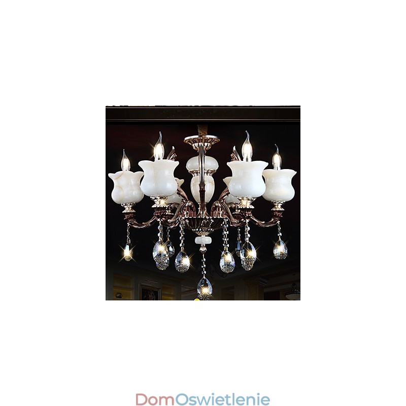 Lampa wisząca ze stopu cynku Jade, 6 świateł, żyrandol