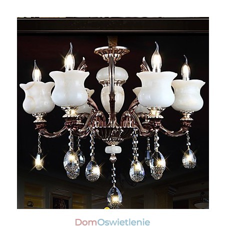 Lampa wisząca ze stopu cynku Jade, 6 świateł, żyrandol Lampa wisząca ze stopu cynku Jade, 6 świateł, żyrandol