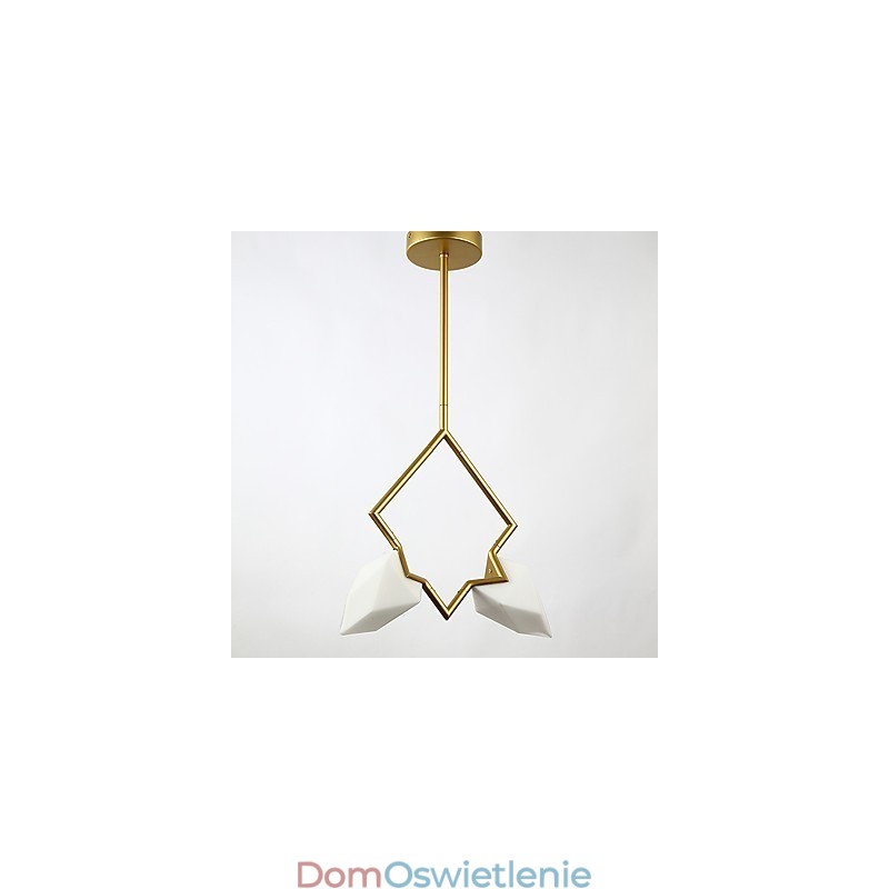 2-punktowy żyrandol postmodernistyczny z metalu ze szkłem brzoskwiniowym, lampa wisząca Canteen Decorate