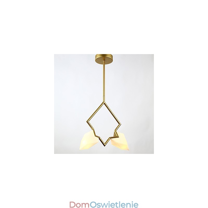 2-punktowy żyrandol postmodernistyczny z metalu ze szkłem brzoskwiniowym, lampa wisząca Canteen Decorate
