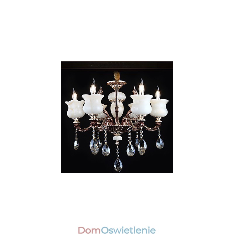 Lampa wisząca ze stopu cynku Jade, 6 świateł, żyrandol