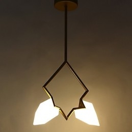2-punktowy żyrandol postmodernistyczny z metalu ze szkłem brzoskwiniowym, lampa wisząca Canteen Decorate