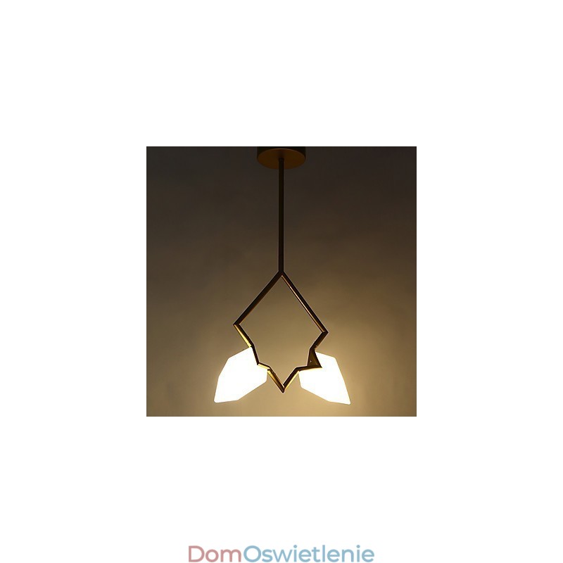 2-punktowy żyrandol postmodernistyczny z metalu ze szkłem brzoskwiniowym, lampa wisząca Canteen Decorate