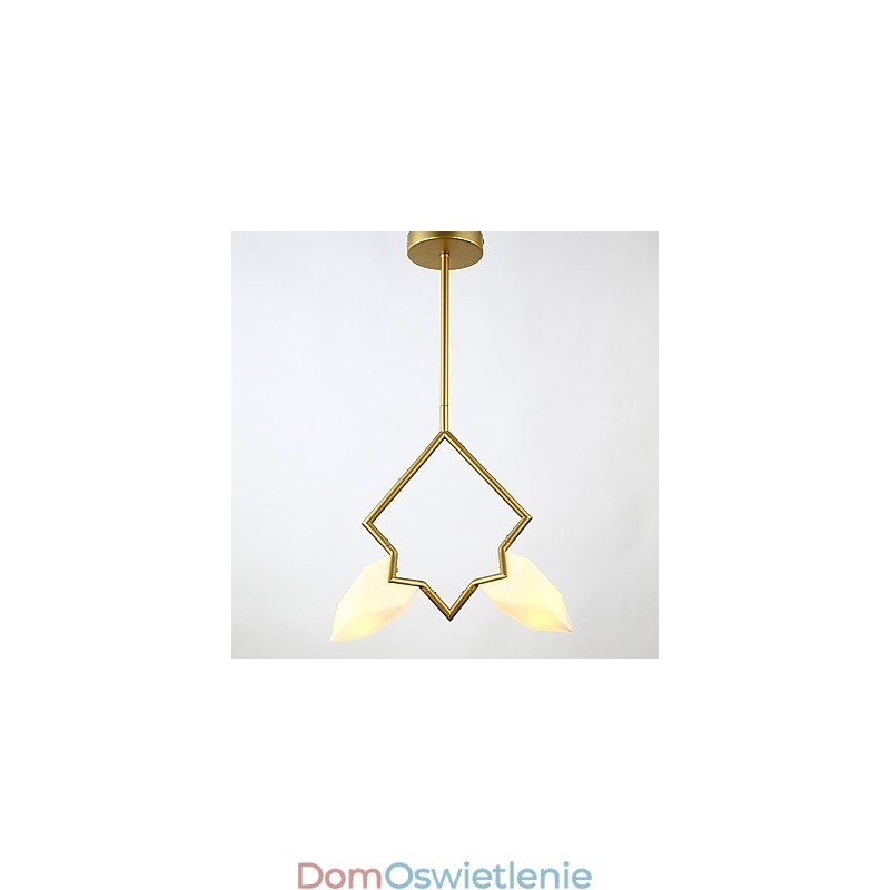 2-punktowy żyrandol postmodernistyczny z metalu ze szkłem brzoskwiniowym, lampa wisząca Canteen Decorate