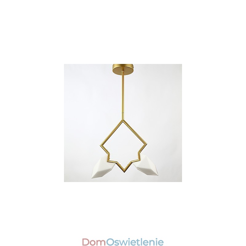 2-punktowy żyrandol postmodernistyczny z metalu ze szkłem brzoskwiniowym, lampa wisząca Canteen Decorate