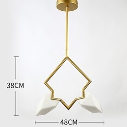 2-punktowy żyrandol postmodernistyczny z metalu ze szkłem brzoskwiniowym, lampa wisząca Canteen Decorate