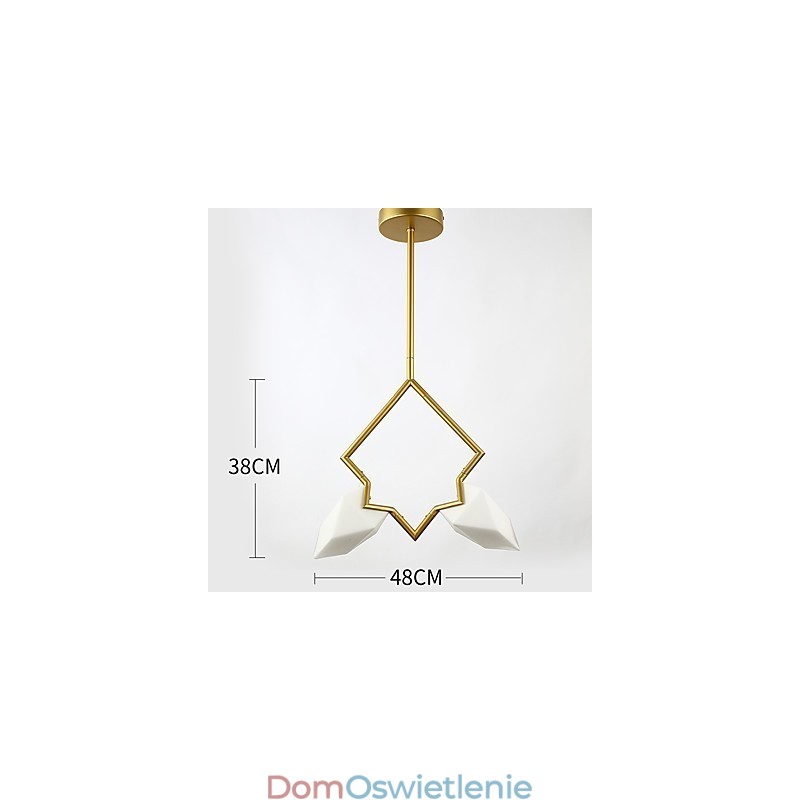 2-punktowy żyrandol postmodernistyczny z metalu ze szkłem brzoskwiniowym, lampa wisząca Canteen Decorate
