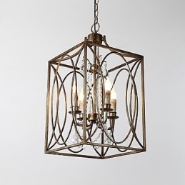 Cztery światła Vintage Metal Amercian Industrial Loft Malowanie Kolor Europejski Żyrandol Lampa Dekoracja Wnętrz Lampa Wisząca