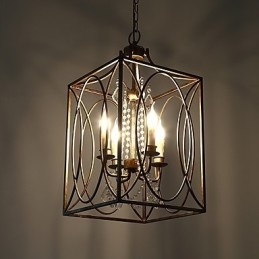 Cztery światła Vintage Metal Amercian Industrial Loft Malowanie Kolor Europejski Żyrandol Lampa Dekoracja Wnętrz Lampa Wisząca