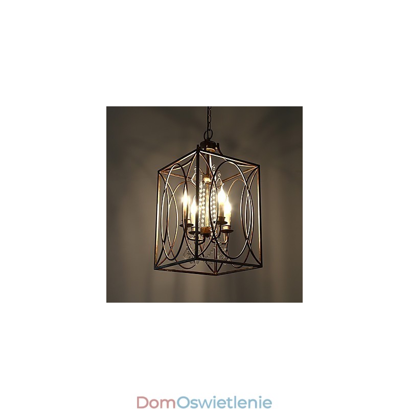 Cztery światła Vintage Metal Amercian Industrial Loft Malowanie Kolor Europejski Żyrandol Lampa Dekoracja Wnętrz Lampa Wisząca