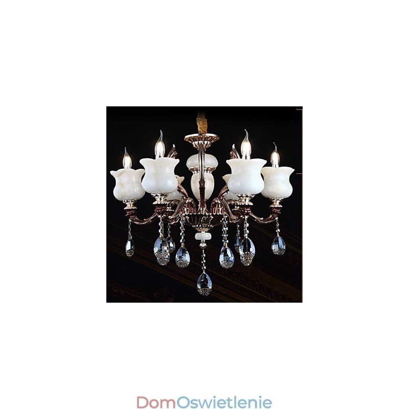 Lampa wisząca ze stopu cynku Jade, 6 świateł, żyrandol