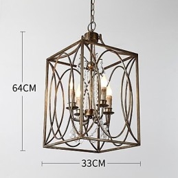 Cztery światła Vintage Metal Amercian Industrial Loft Malowanie Kolor Europejski Żyrandol Lampa Dekoracja Wnętrz Lampa Wisząca