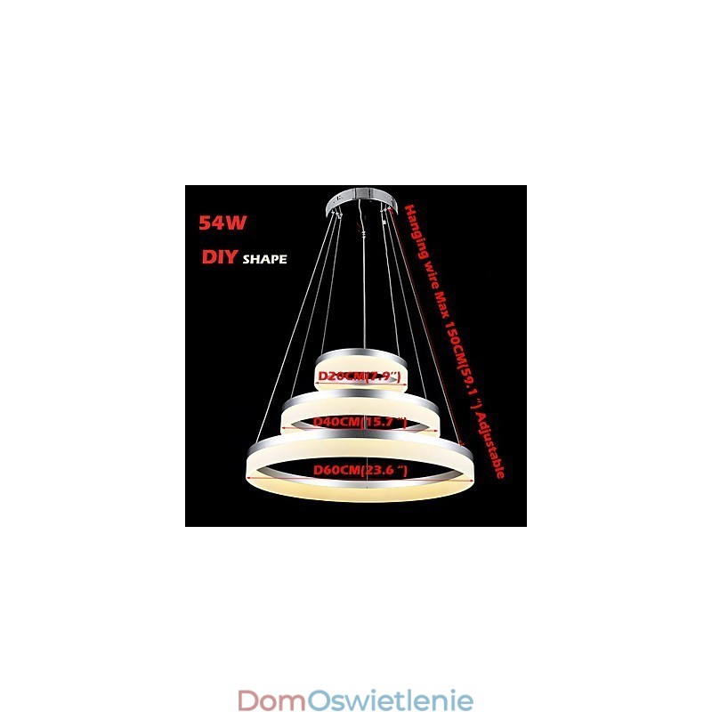 Okrągłe żyrandole, oświetlenie, nowoczesne lampy akrylowe, luksusowe, trzypierścieniowe, sufitowe oprawy oświetleniowe