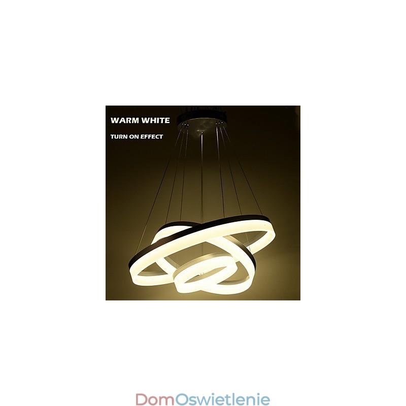 Okrągłe żyrandole, oświetlenie, nowoczesne lampy akrylowe, luksusowe, trzypierścieniowe, sufitowe oprawy oświetleniowe