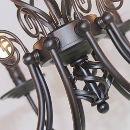 Europejska prosta lampa żelazna lampa świeca 8 żyrandol
