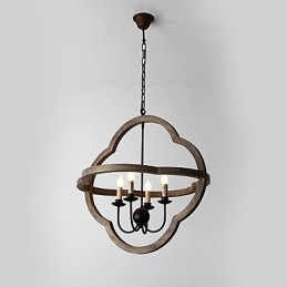 Vintage Metal Amercian Industrial Loft Malowanie Kolor Drewniana Lampa Żyrandol Lampa Wisząca Dekoracja Wnętrz