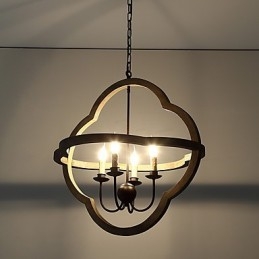 Vintage Metal Amercian Industrial Loft Malowanie Kolor Drewniana Lampa Żyrandol Lampa Wisząca Dekoracja Wnętrz