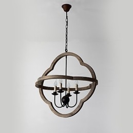 Vintage Metal Amercian Industrial Loft Malowanie Kolor Drewniana Lampa Żyrandol Lampa Wisząca Dekoracja Wnętrz