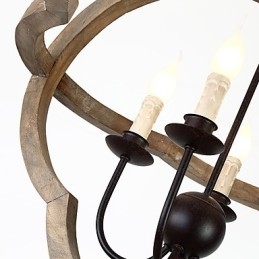 Vintage Metal Amercian Industrial Loft Malowanie Kolor Drewniana Lampa Żyrandol Lampa Wisząca Dekoracja Wnętrz